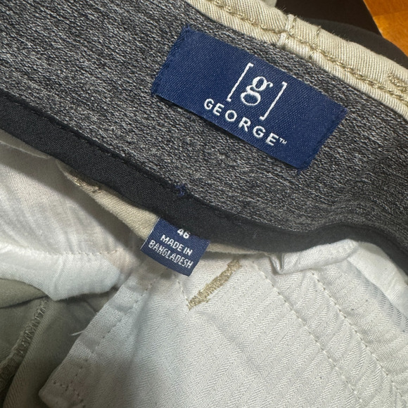 George Mens Cargo Shorts 46x10 Khaki Pockets Casual Work Summer Comfort Relaxed - Picture 4 of 5